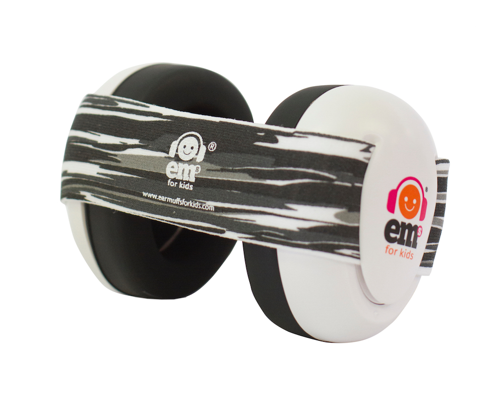 Ems for Kids Baby Earmuffs (WHITE) Black Oyster Pearl Headband Ems
