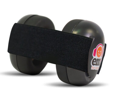 Ems for Kids Baby Earmuffs - Black with Black Headband