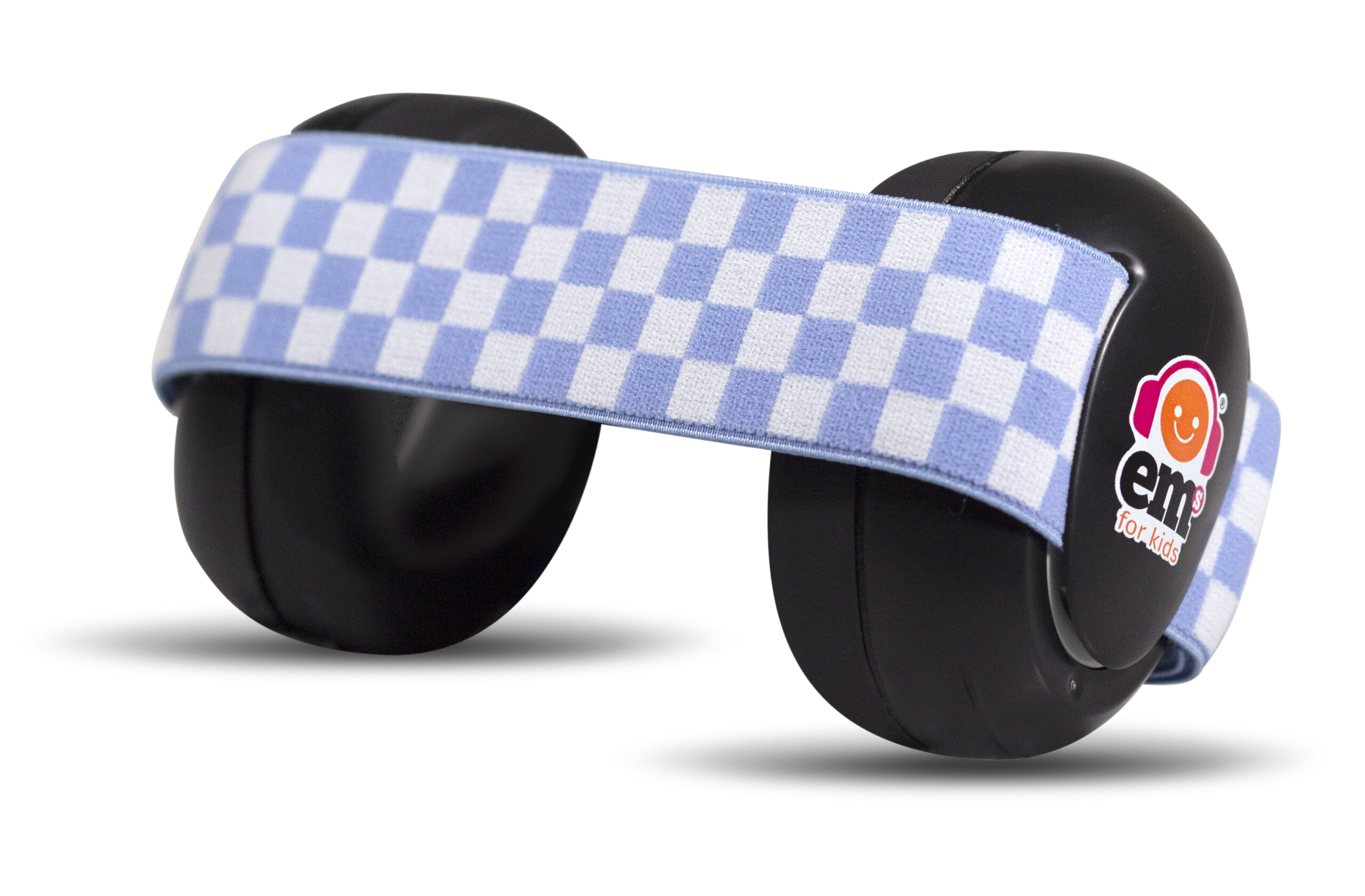 Ems for Kids Baby Earmuffs Black with Blue/White Headband Ems for