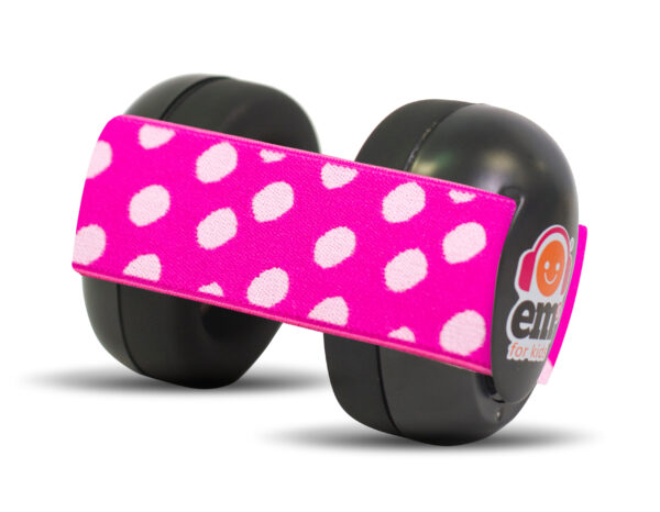 Ems for Kids Baby Earmuffs - Black with Pink/White Headband