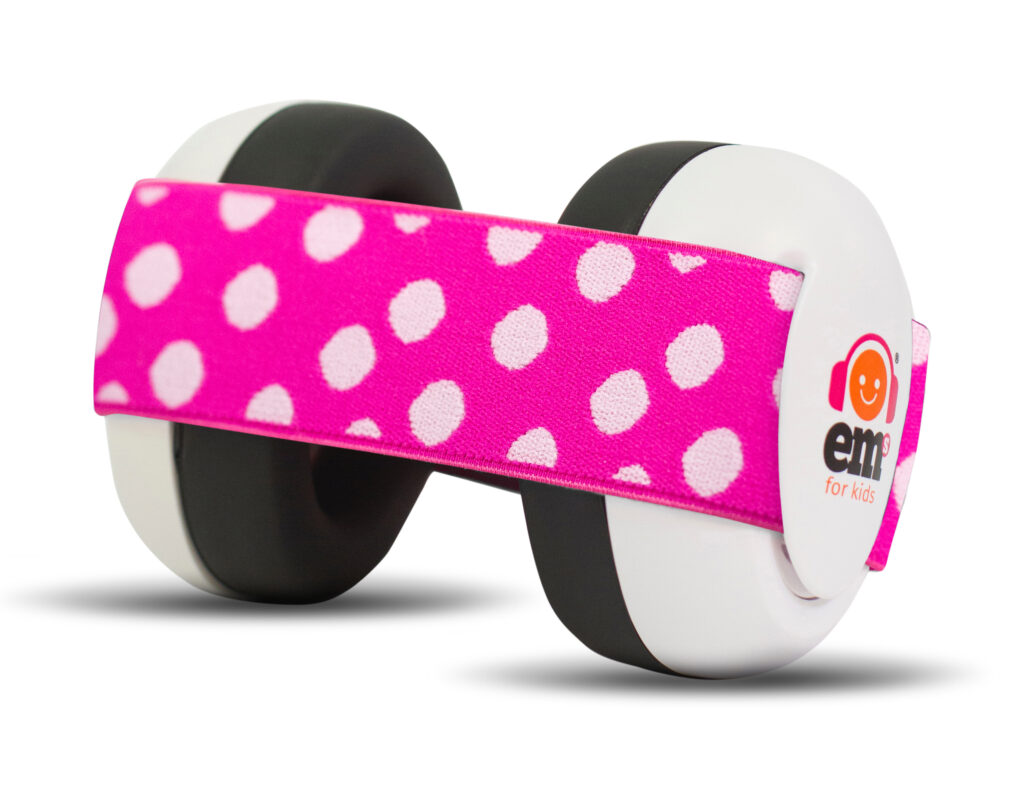 BABY Earmuffs Pink/White on White Ems for Kids Earmuffs