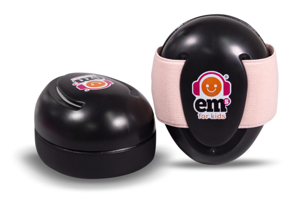 Ems for Kids Baby Earmuffs Black with Coral Ems for Kids Earmuffs