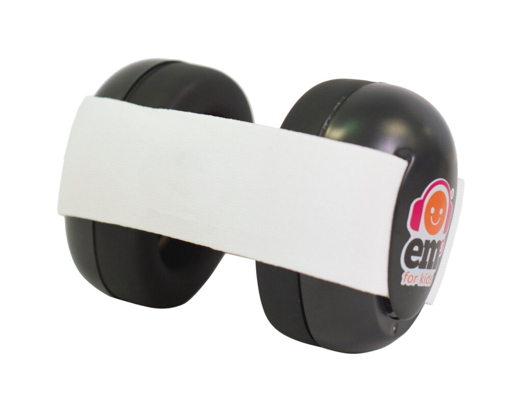 Ems for Kids Baby Earmuffs Black with White Headband Ems for Kids