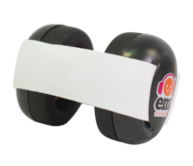 Ems for Kids Baby Earmuffs - Black with White Headband