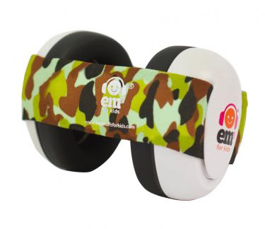 Ems for Kids Baby Earmuffs - White with Camo Headband