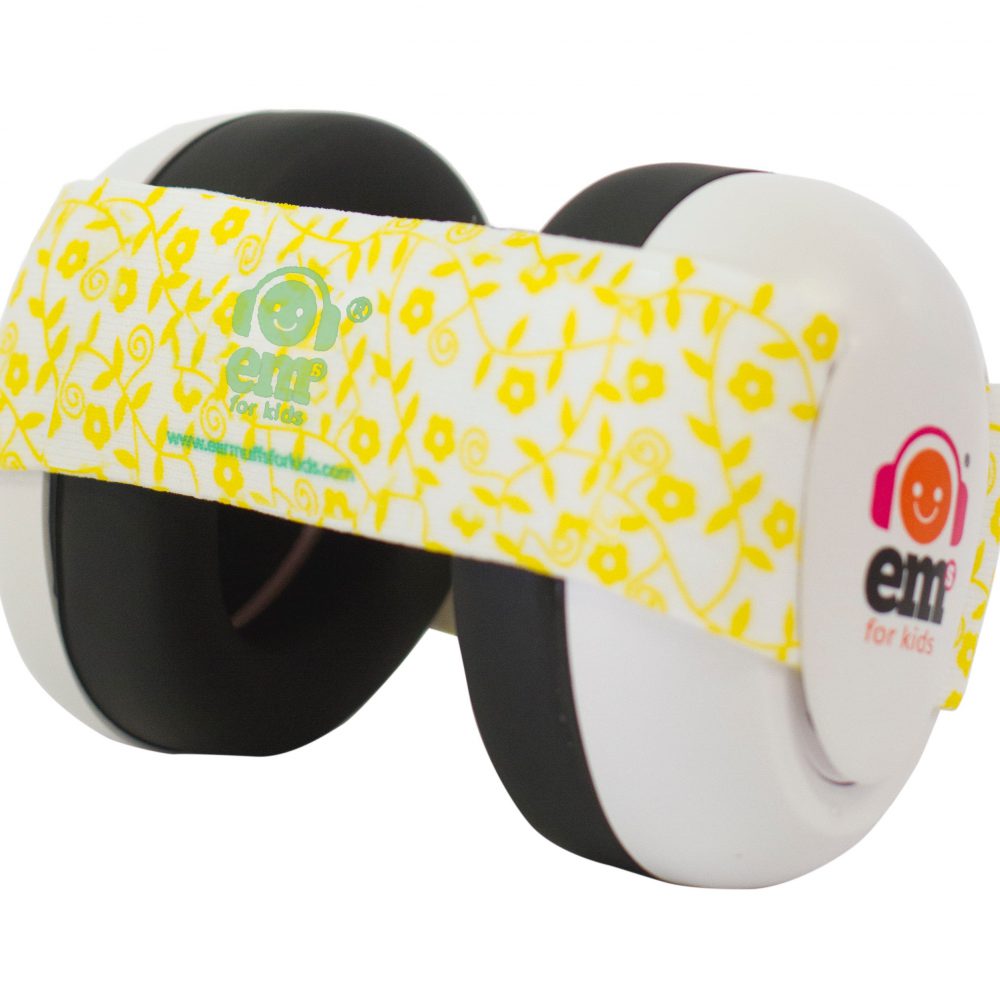 BABY Earmuffs Lemon Floral on White Ems for Kids Earmuffs