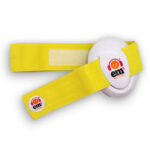 Yellow on White BABY Earmuffs